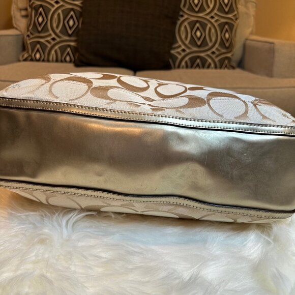 Coach Poppy Metallic Signature Tote Bag - Picture 7 of 10